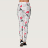 Leggings Design Motif de l'étalage de fleurs de rose rouge (Dos)