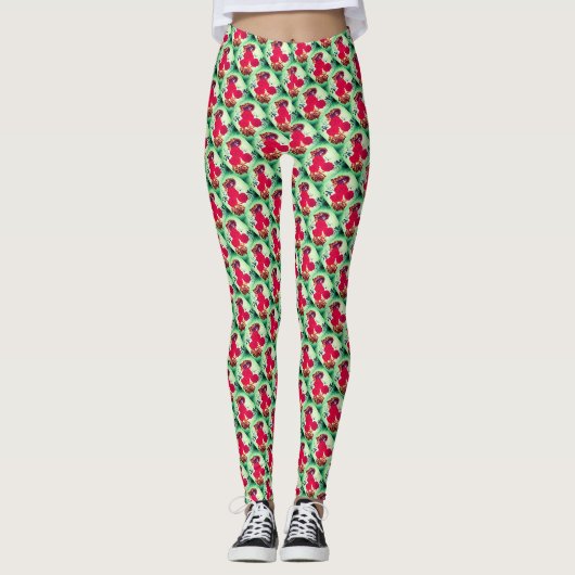 Leggings Design motif de roses rouges (Devant)
