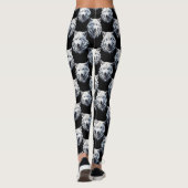 Leggings Design Motif de tête de loup blanc (Dos)