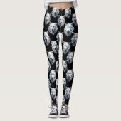 Leggings Design Motif de tête de loup blanc (Devant)