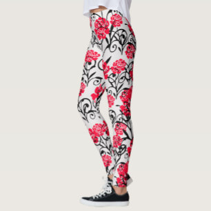 Leggings Design Motif d'illustrations de rose rouge