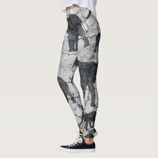 Leggings Design Motif en béton éléphant (Gauche)