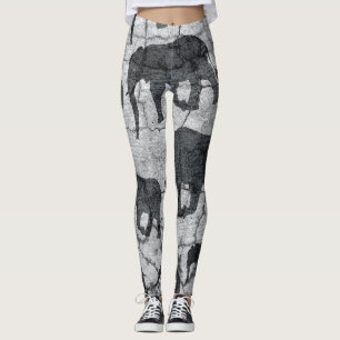 Leggings Design Motif en béton éléphant