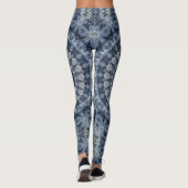 Leggings Design Motif Mandala bleu et argent (Dos)