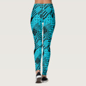 Leggings Design Motif mixte en noir bleu (Dos)