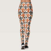 Leggings Design Motif Orange noir baroque Fleur-de-lis (Dos)
