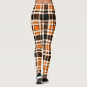 Leggings Design Motif orange noir blanc flanelle tatan (Dos)