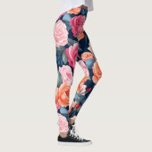 Leggings Design Motif Rose rouge rose orange (Droite)