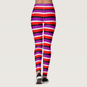 Leggings Design Motif rouge violet rayures (Dos)