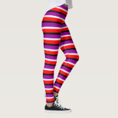 Leggings Design Motif rouge violet rayures (Droite)