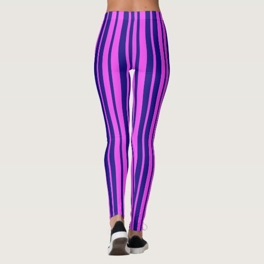 Leggings Design Motif violet bleu élégant rayures (Dos)