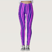 Leggings Design Motif violet bleu élégant rayures (Devant)