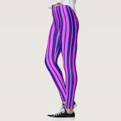 Leggings Design Motif violet bleu élégant rayures