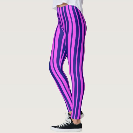 Leggings Design Motif violet bleu élégant rayures