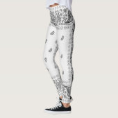 Leggings Design noir et blanc Paisley (Gauche)