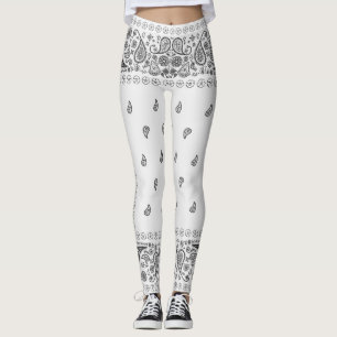 Leggings Design noir et blanc Paisley