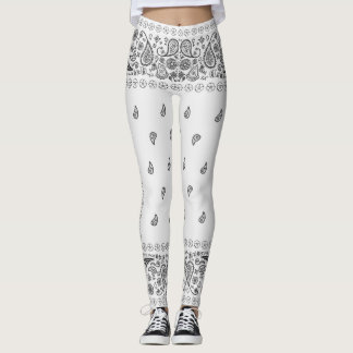 Leggings Design noir et blanc Paisley