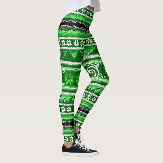 Leggings Design nordique hiver vert (Droite)
