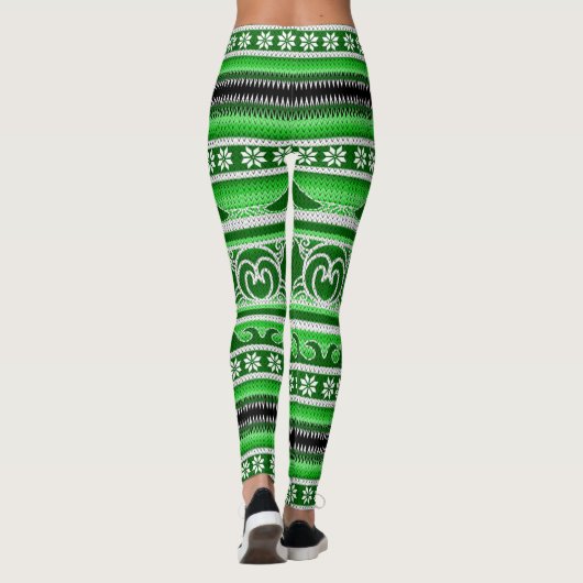 Leggings Design nordique hiver vert (Dos)