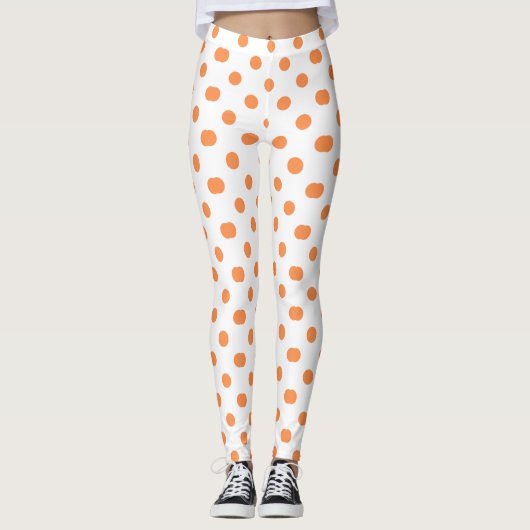 Leggings Design orange pointillé (Devant)