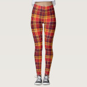 Leggings Design Plaid rouge et jaune (Devant)