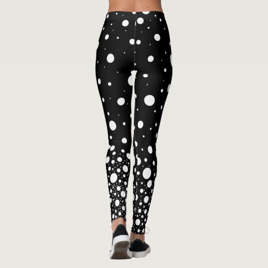 Leggings Design Pois en chute blanche (Dos)