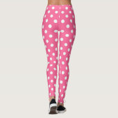 Leggings Design Pois rose blanc (Dos)