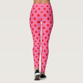 Leggings Design Pois rouge sur rose (Dos)