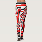 Leggings Design psychédélique rouge blanc et noir (Dos)