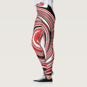 Leggings Design psychédélique rouge blanc et noir (Gauche)