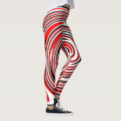 Leggings Design psychédélique rouge blanc et noir (Droite)