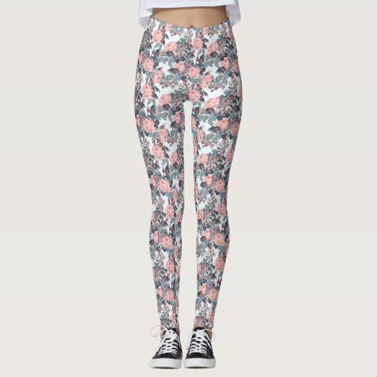 Leggings Design Rose rose (Devant)