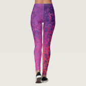 Leggings Design texturé Abstrait en rose et violet (Dos)