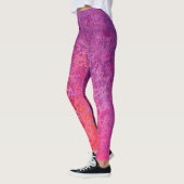 Leggings Design texturé Abstrait en rose et violet (Gauche)