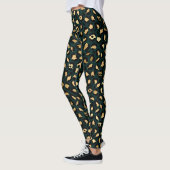Leggings Design turquoise et Gold Leopard Series 1 (Gauche)
