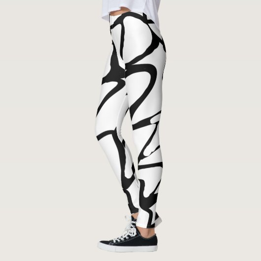 Leggings Design unique noir et blanc (Gauche)