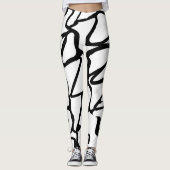 Leggings Design unique noir et blanc (Devant)
