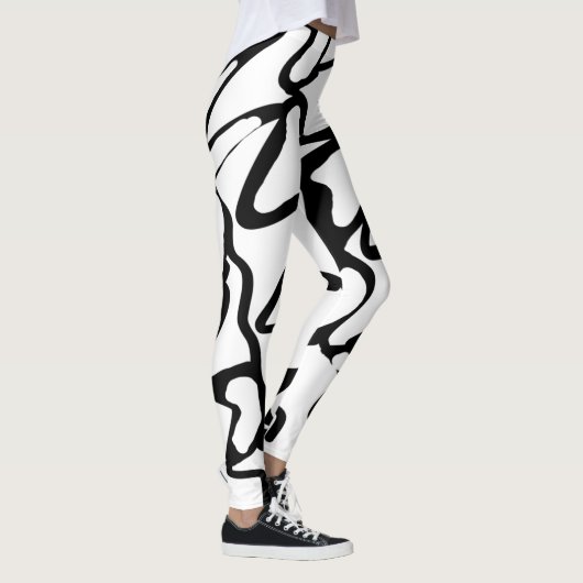 Leggings Design unique noir et blanc (Droite)