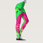 Leggings Design vert citron vert rose et jaune (Droite)