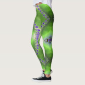 Leggings Design vert et violet (Gauche)