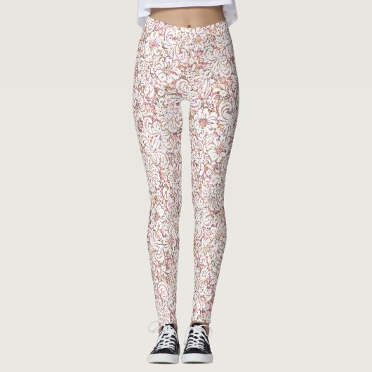 Leggings Design vintage rose pâle (Devant)