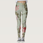 Leggings Design vintage vert olive Dusty (Devant)