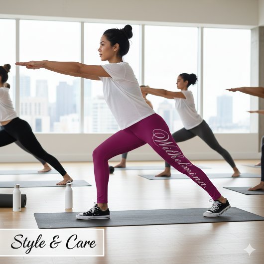 Leggings Design Your Own Name on Stylish Wine
