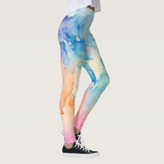 Leggings Designer Éclaboussure Aquarelle
