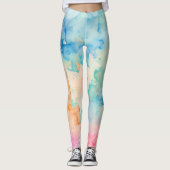 Leggings Designer Éclaboussure Aquarelle (Devant)