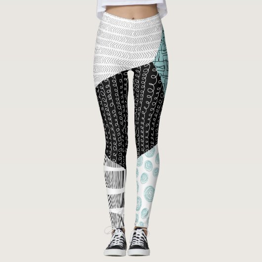 Leggings Dessin Abstrait à main levée : Arrière - plan arti (Devant)