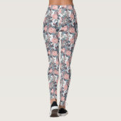 Leggings Dessin abstrait de rose pêche (Dos)