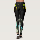 Leggings dessin abstrait en tulipe jaune par Tron2021. (Dos)