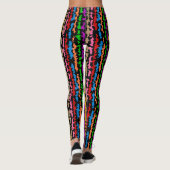 Leggings Dessin abstrait irrégulier coloré noir (Dos)