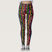 Leggings Dessin abstrait irrégulier coloré noir (Devant)